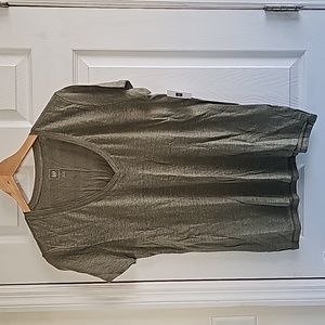 Gap Linen V-neck Tee M Olive Green
